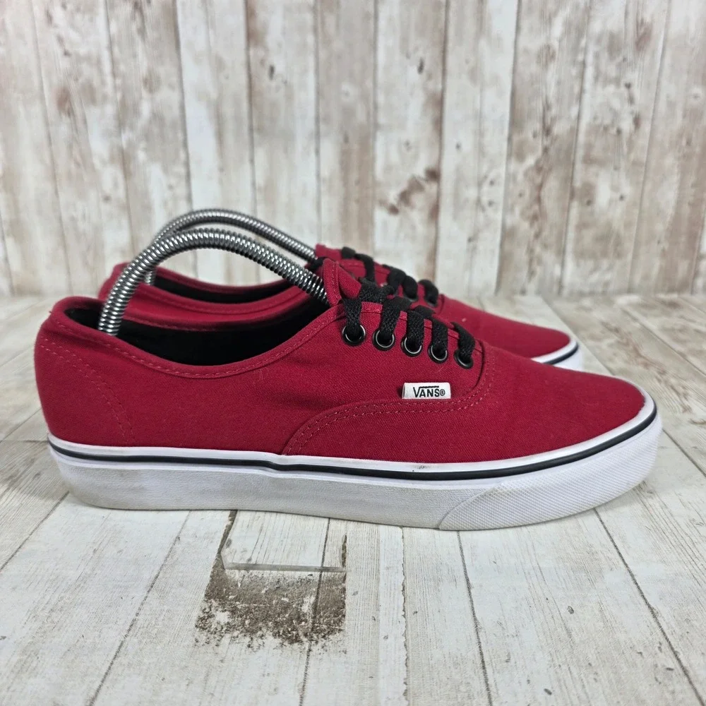 Vans‎ Authentic Rumba Red Canvas Low Top Skate Shoes Womens 10.5 Mens 9.0